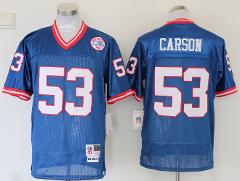 Mens Harry Carson #53 Football Game Replica Jersey Blue Red White