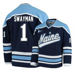 Men's Maine Black Bears Jeremy Swayman Jersey #1 Hockey All St...