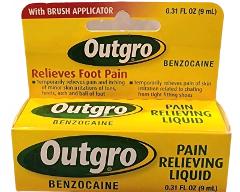 OUTGRO Benzocaine Pain Relieving Liquid for Foot Pain-0.31oz N...