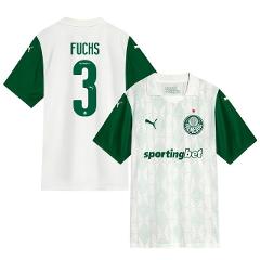 Bruno Fuchs #3 Palmeiras 2025-26 Away Match Jersey  White