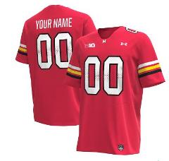 Custom Maryland Terrapins Jersey Name and Number Football Red ...