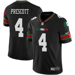 Men's Cowboys #4 Dak Prescott Black Mexico Vapor Limited Footb...