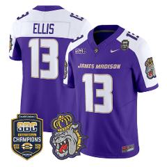 Landon Ellis Jersey #13 James Madison Dukes 2025 SBC Stitched ...