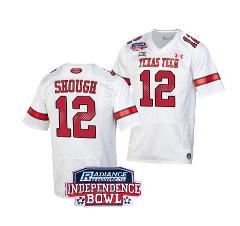 Tyler Shough Jersey #12 Texas Tech Red Independence Bowl Patch...
