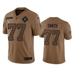 Men's Cowboys #77 Tyron Smith 2023 Brown Salute To Service Foo...