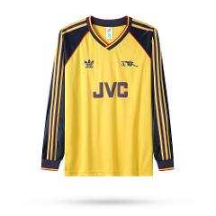 Arsenal 1988-1991 Away Men Retro Jersey  Long Sleeve, Yellow