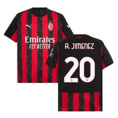Alex Jimenez 20 AC Milan 2025-26 Home Match Jersey  Black Red