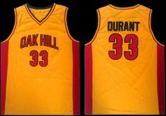 Kevin Durant #33 Oak Hill High School Yellow Basketball Jersey