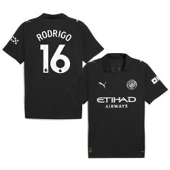 RODRIGO #16 Manchester City 2025-26 Away Jersey  Black