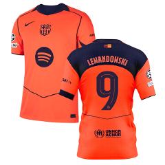 Robert Lewandowski 9 Barcelona 2025-26 Third Match Jersey  Orange