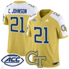Calvin Johnson Jersey #21 Georgia Tech Yellow Jackets Vapor Fo...
