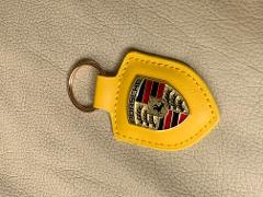  Porsche Yellow Leather Keyring with Colour Crest for all Pors...