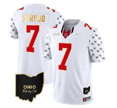 Ohio State Buckeyes CJ Stroud Jersey #7 Football Stitched Whit...
