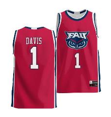 Johnell Davis Jersey #1 FAU Owls NIL Basketball Lightweight Red
