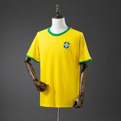 Men's 2020 Brazil Home Yellow Retro Shirt Jersey