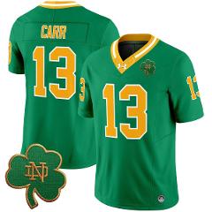 CJ Carr Jersey #13 Notre Dame 2025 Vapor Limited V3 Stitched T...